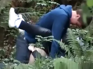 Teen couple caught fucking in public park